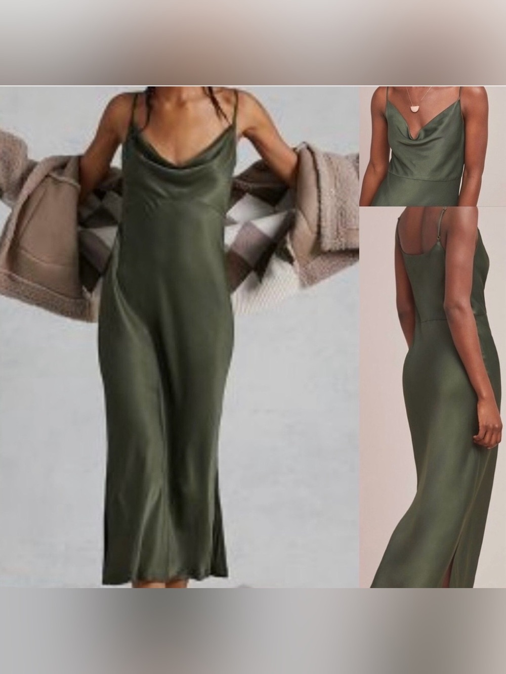 Anthropologie satin maxi dress size XS